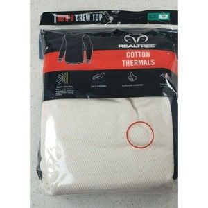 Realtree Men's Cotton Thermal Crew Top*Size XL*Color Naturl*Brand New Sealed*